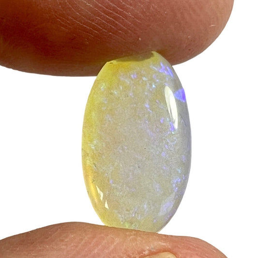 Perfectly cut Lightning Ridge crystal opal with stunning purples.