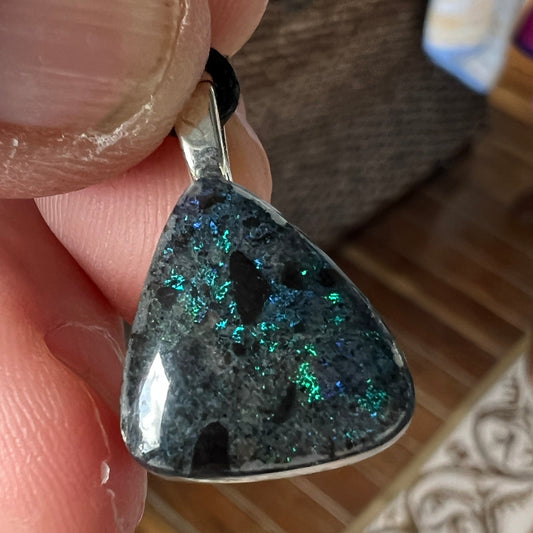 Andamooka Matrix opal pendant. Lovely colours and ready to wear.