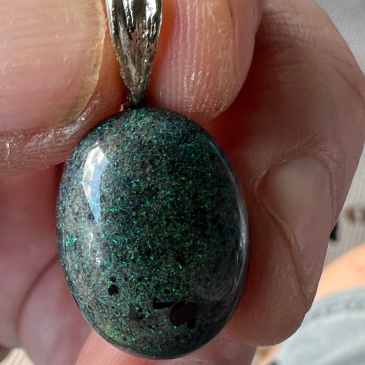 Andamooka Matrix opal pendant with lovely colours. Ready to wear.
