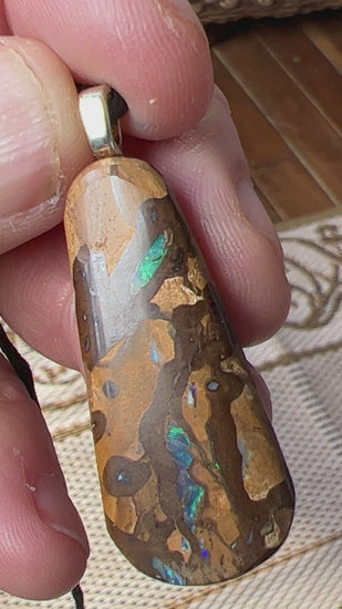 Beautiful piece of Winton Boulder opal. Ready to wear.